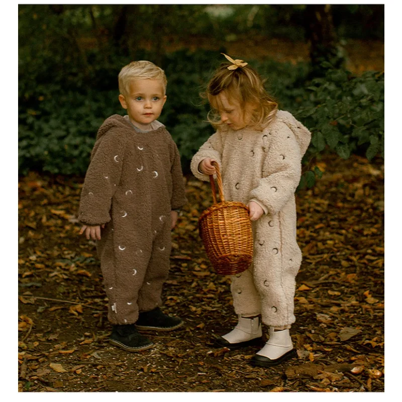 

Winter Baby Girls Boys Warm Hooded Romper Onesie Outerwear