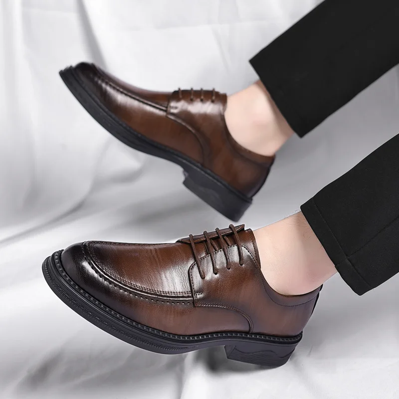 Men's High-end Genuine Leather Shoes British Style Formal Business Casual Men's Shoes Non-slip Wear-resistant Fashionable Shoes