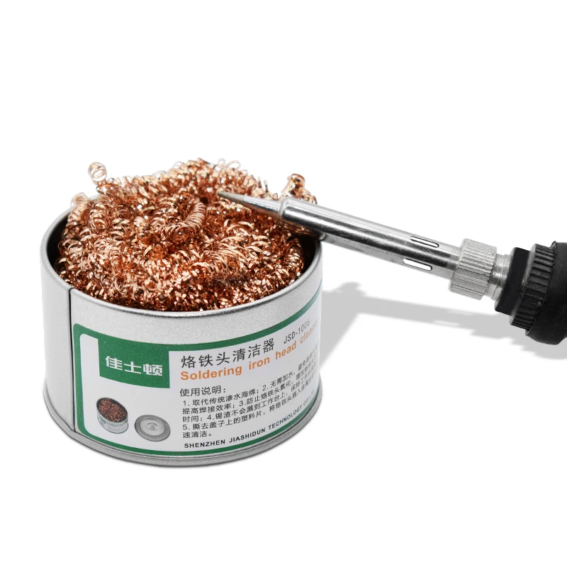 Metal Wire With Stand Set Welding Desoldering Soldering Solder Iron Tip Dross Cleaner Cleaning Steel Ball Mesh Filter Tin Remove