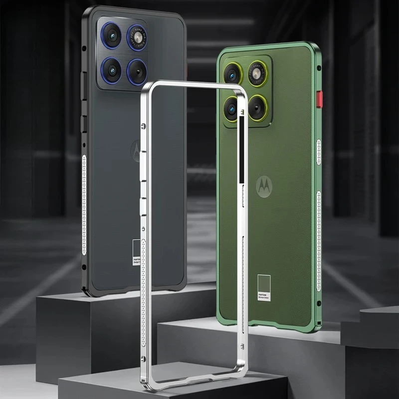 Metal destacável proteger caso ultra-fino para motorola edge 70 60 fusão moldura de metal à prova de choque capa pára-choques para moto x70 ar
