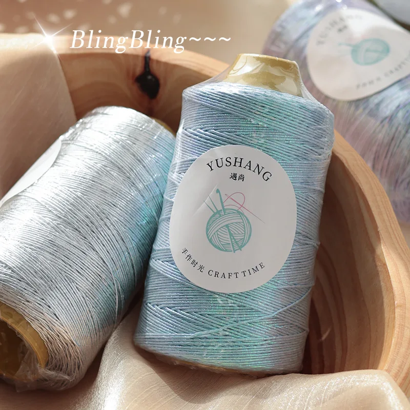 100g Silver Popular Core-spun Yarn Feve Same Style Flash Silver Special Handmade Woven Diy Broken Silver Wiring Crochet Thread