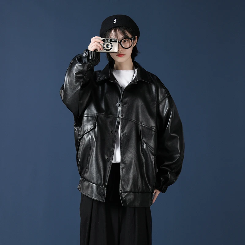 

Свободная мужская байкерская верхняя одежда Jaet, модная осенне-зимняя одежда больших размеров из полиэстера, длинная све, повседневная молодежная поэзия Sle