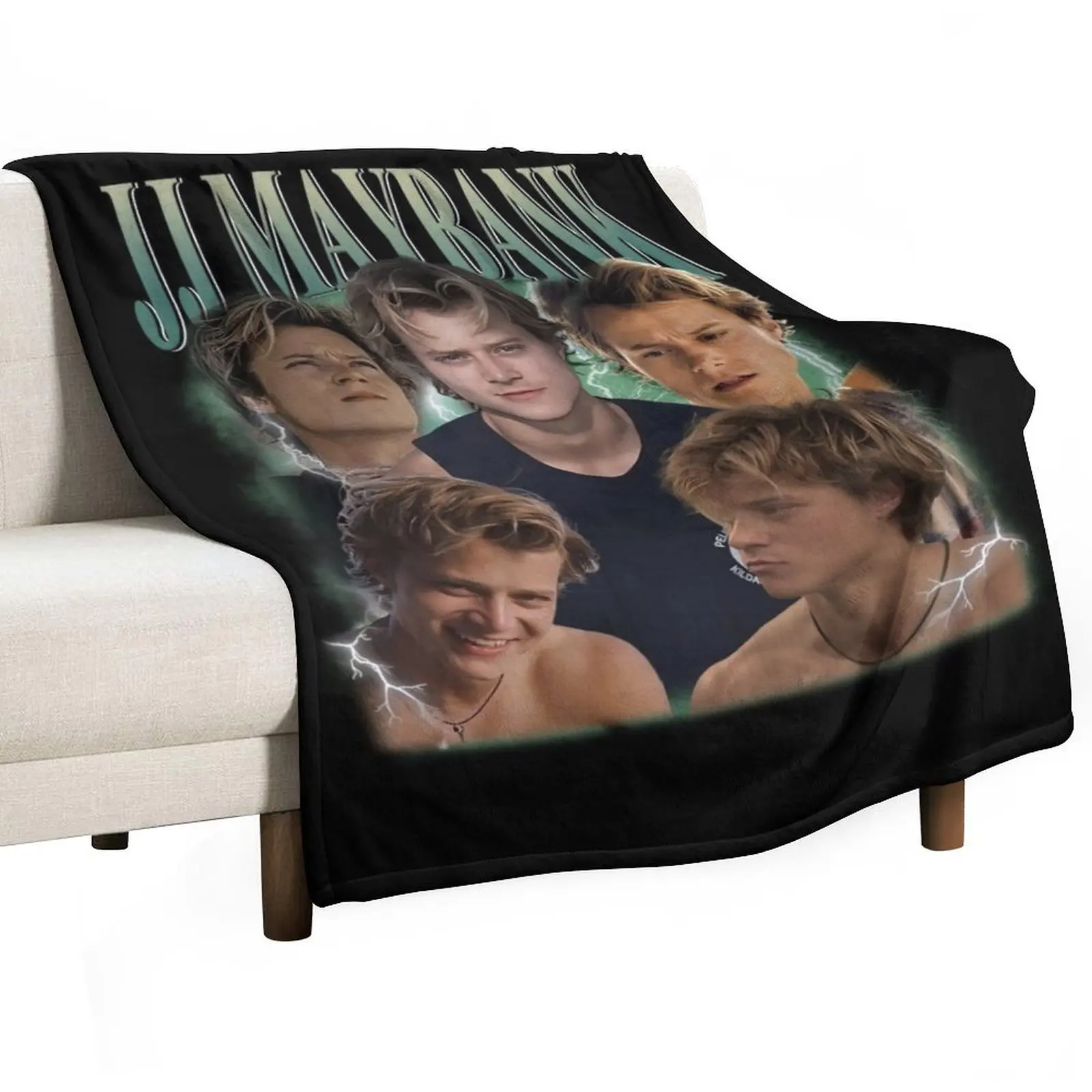 Retro JJ Maybank Vintage Bootleg 90s Style Throw Blanket Luxury Brand christmas decoration Warm Loose warm for winter Blankets