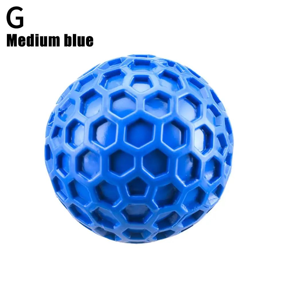 1Pc Dog Toys Bite Resistant Interactive Throwing Sound Teething Pet Clean Balls Products Teeth Natural Rubber Honeycomb Toy R9J9