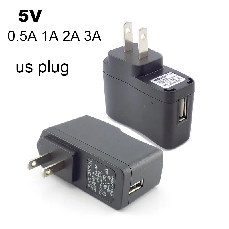 110-240V USB Adapter 5V 1A/1000mA Compatible 5V 0.5A/500mA 2A 3ACharger US Plug Converter Adapter  a7