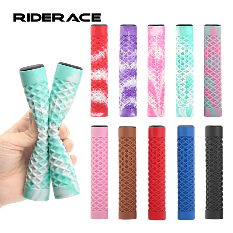 1Pair Bicycle Handlebar Grips Lengthening Non-Slip Soft Rubber Mountain Bike Grips For 22.2mm Handlebar Scooter Tricycle BMX