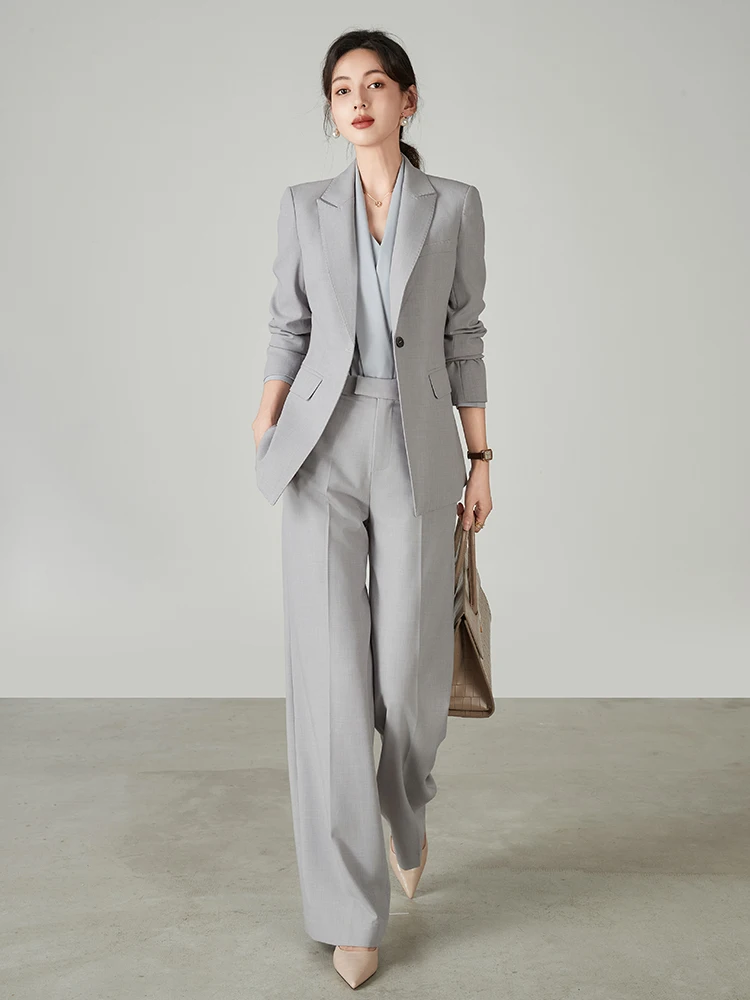 

Женский деловой костюм Ele Light Ey с одной пуговицей, профессиональный, для бизнеса и работы, из полиэфирного волокна