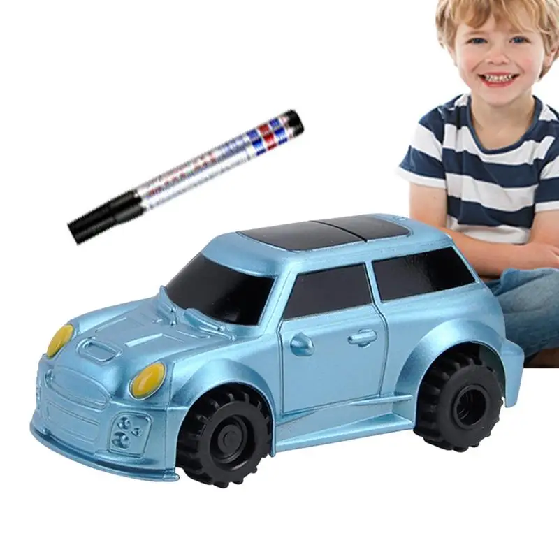 Mini Inductive Car Toy Automatic Sensor Road Recognition Vehicle Interactive STEM Toy Follow Black Educational Toys Novelty Gift