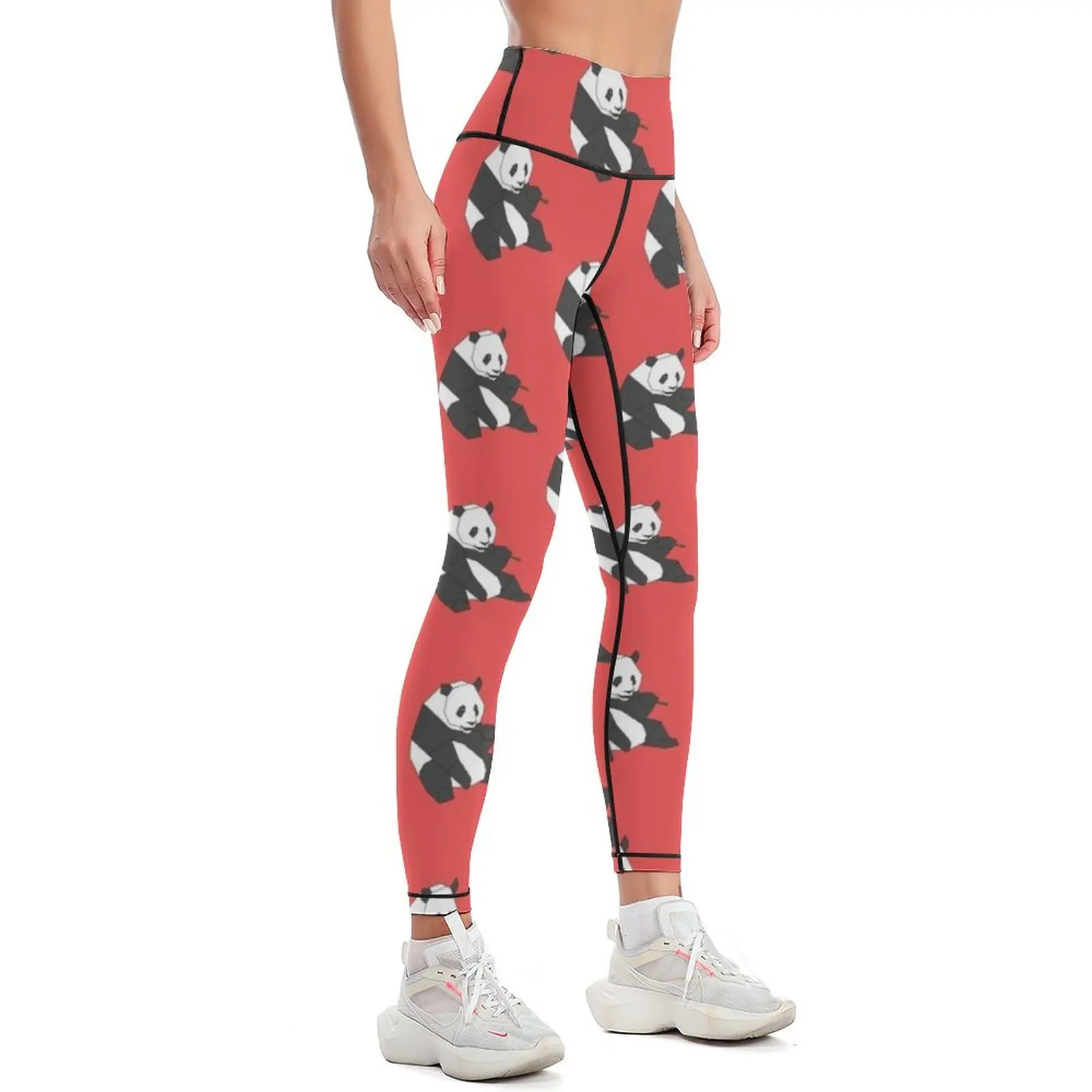 Geometric Panda Bear Leggings sport legging Golf wear Sweatpants Womens Leggings