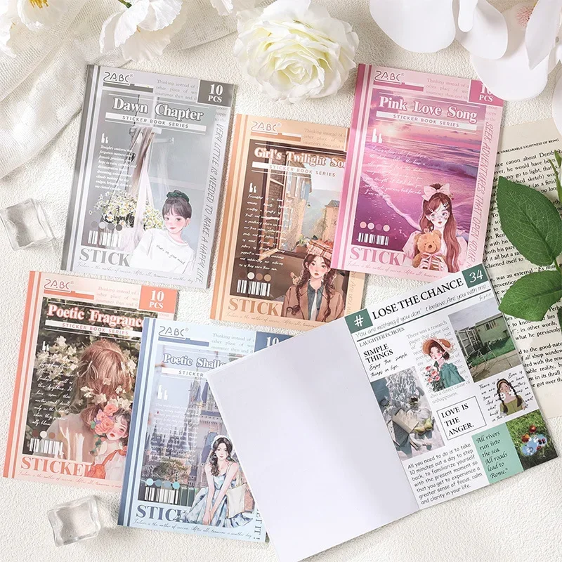 

10 листов/упаковка, книга с наклейками, мысли для девочек, высечка, бумага с покрытием, сделай сам, скрапбукинг, журналы, коллажи, журнал Ins Style