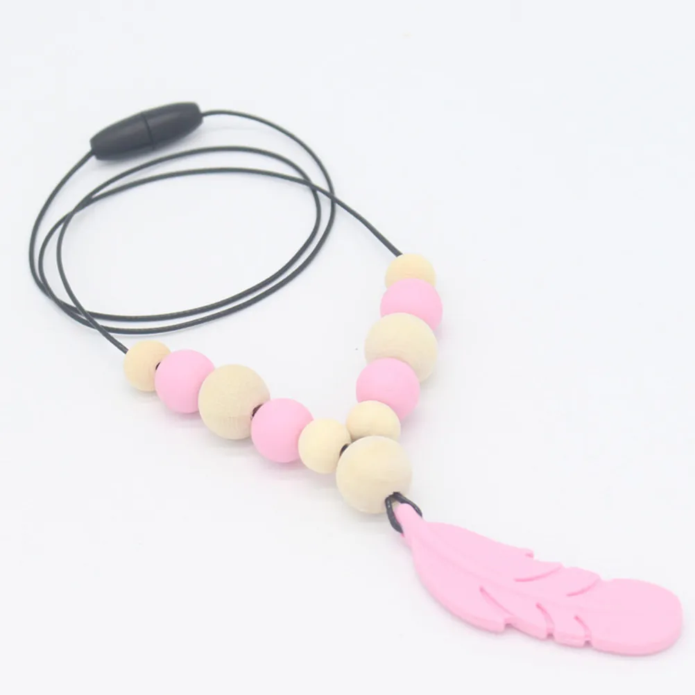 

Nursing Pendant Baby Teether Silicone Soft Safe Chew Necklace Pink Teething Relief Shower Gift Nursing Pendant