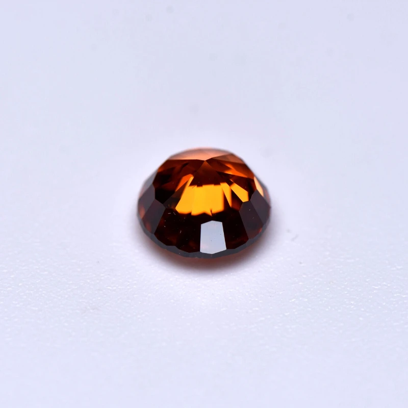 Synthetischer Edelstein Crushed-Ice-Schliff Kubischer Zirkonia Runde Form Orange Farbe 4K Schliff 5A+ Qualität für DIY Schmuckherstellung Materialien – Detail 2