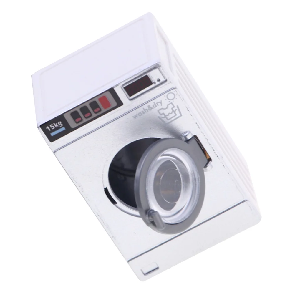 Baby Mini Washing Machine Model Work Toys Dolls House Accessories Plastic Miniature Washer Dryer Models