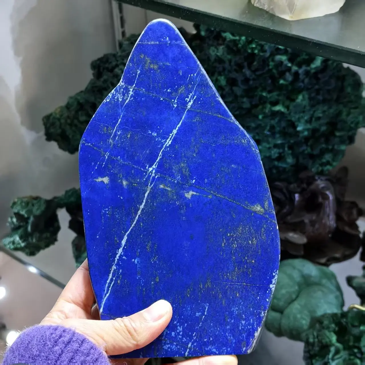 

Natural Blue Lapis Lazuli, Polished, Accompanying, Quartz Crystal Lapis Lazuli Rough Stone Polished Stone, Mineral Healing