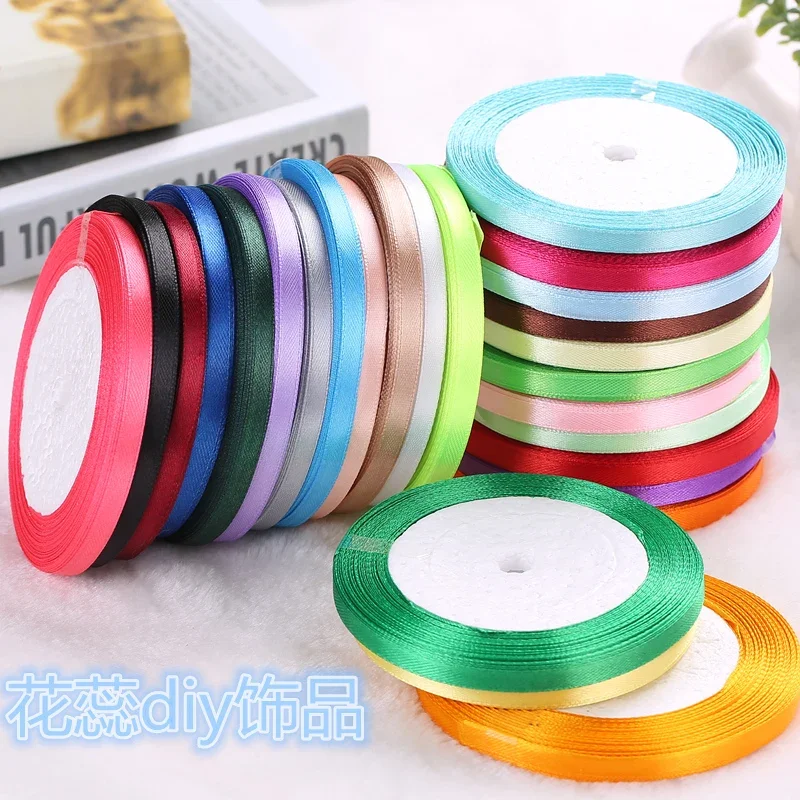 25yards 6/10/15/20/25/40/50mm Silk Satin Ribbons Wedding Party Flowers Gifts Decorated DIY Apparel Sewing Fabric head hair bow