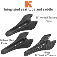Ultralight Full Carbon Bike Saddle K1/K3 Series - 3K Matte/Gloss With Half Moon Clamp, 242x122mm for MTB/Road/Gravel Bicycles