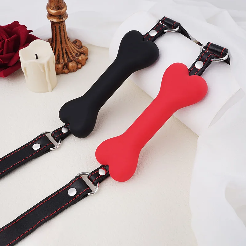 Sexy sexy leather dog bone mouth stuffed with adult bondage flirting teasing sex toys couples alternative sex toys accessories