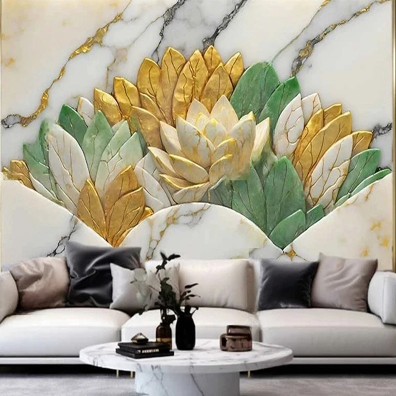 

Фрески на заказ - современный абстрактный цветочный мраморный узор, дизайн домашнего декора, 3D настенный художественный фон для гостиной