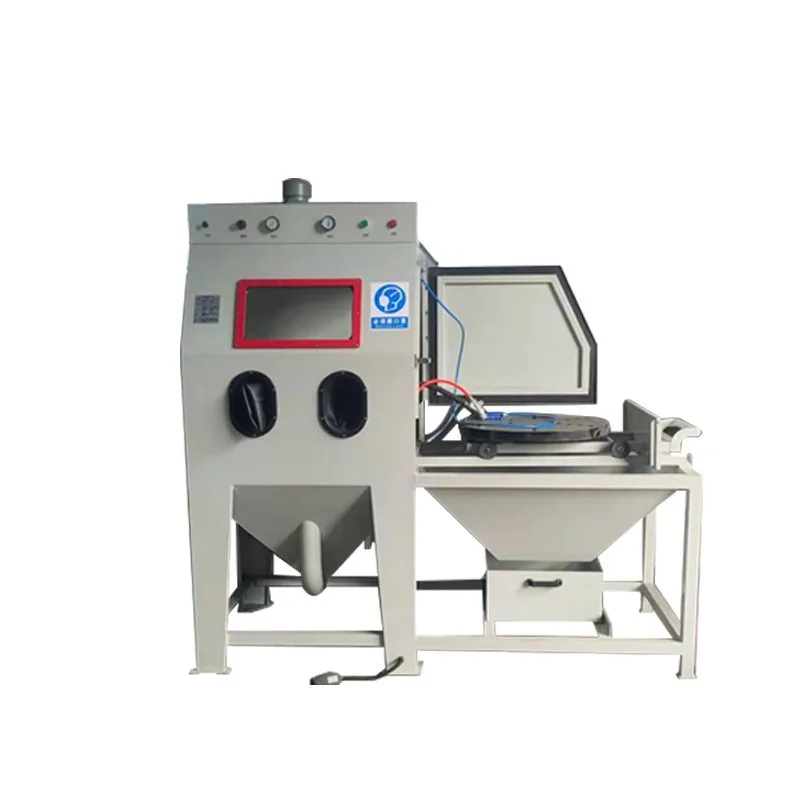 Large Cabinet Trolley Rotary Sandblasting Machine DL9090A-F Heavy Duty Metal Rust Cleaning Polishing Industrial Machinery
