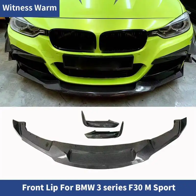 Becquet de menton de lèvre de pare-chocs avant en Fiber de carbone avec séparateur supérieur pour Bmw 320 328 335 avec lèvre arrière m Sport Edition