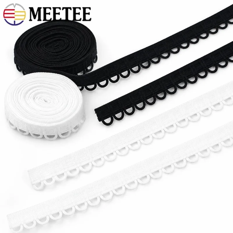 2-20M 15mm Nylon Elastic Loop Trim U-Shape Buttonhole Band for Wedding Dresses Collars Corsets Lingerie DIY Sewing Accessories