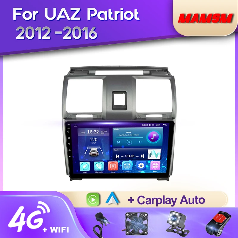 

MAMSM Android 12 2K Car Radio For UAZ Patriot 2012 2013 2014 -2016 Multimedia Player Navigation Stereo 4G GPS Carplay Autoradio