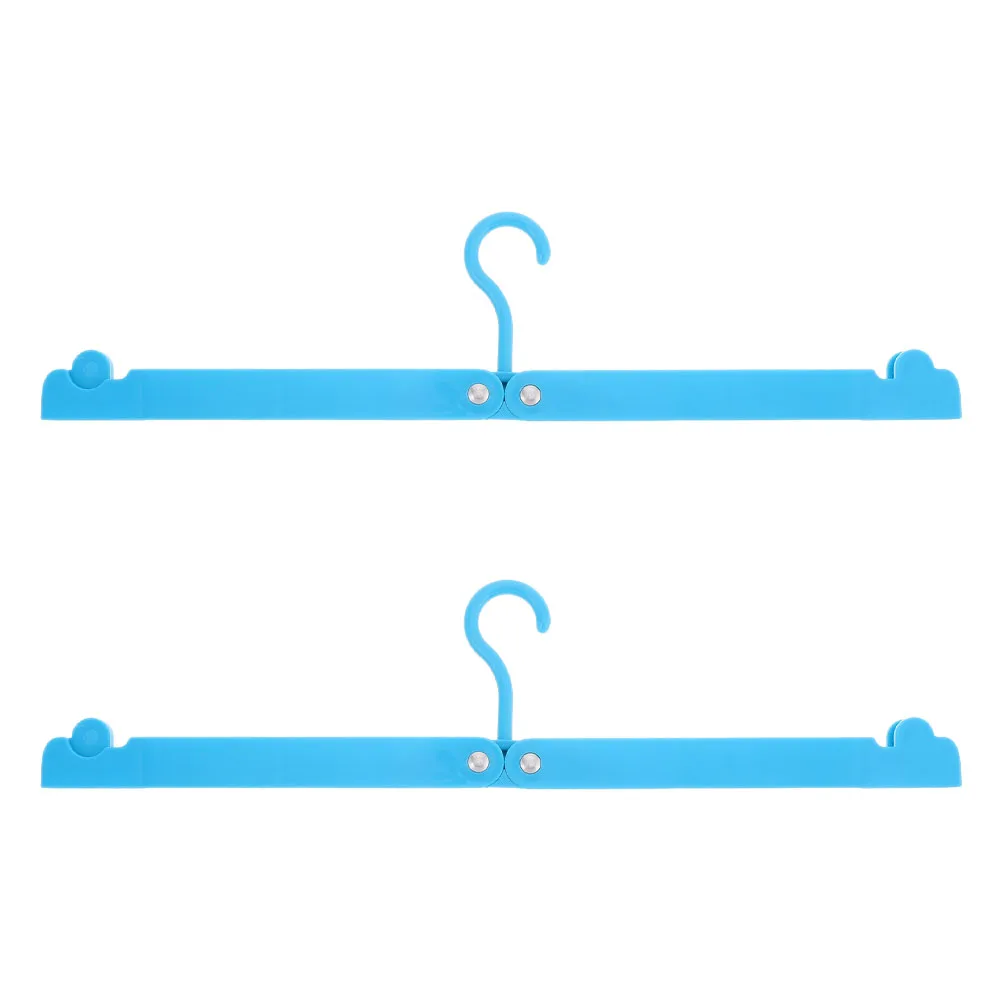 

2Pcs Foldable Clothes Hangers Lightweight Portable Space Saving Travel Rack RV Camping Multifunctional Plastic Wardrobe