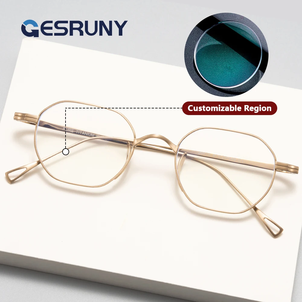 

Gesruny Polygon Frame Progressive Prescription Glasses Anti Blue Light Photochromic Reading Eyewear Optical Myopia Eyeglasses