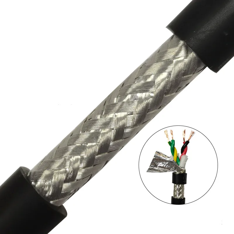 2 4 6 8 core Twisted pair shielded wire servo code 485 communication control wire 24 22 20 18 17 AWG pure copper core PVC sheath