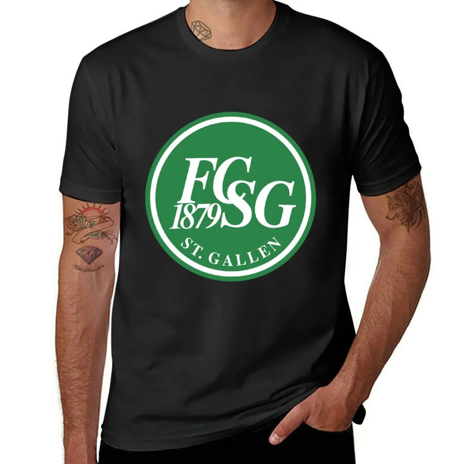 

Fussballclub St. Gallen 1879 T-Shirt blacks korean fashion men workout shirt