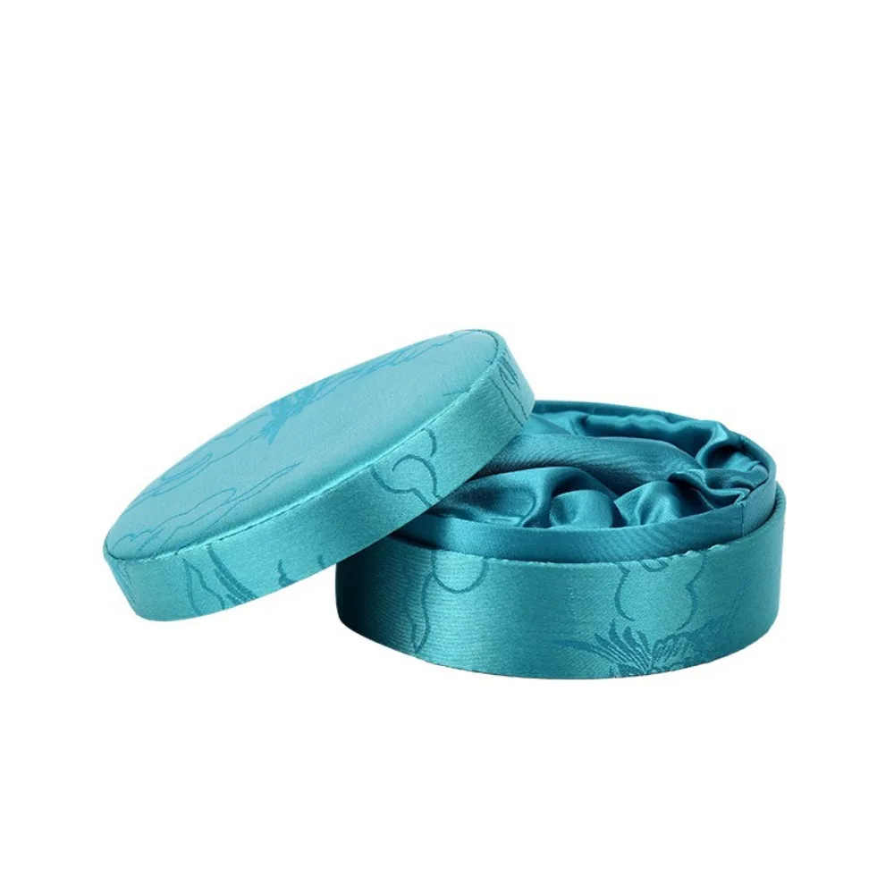 Soft Lined Embroidered Jewelry Box Beaded Design Exquisite Embellished Bracelet Storage Box Satin Material Colorful Pattern