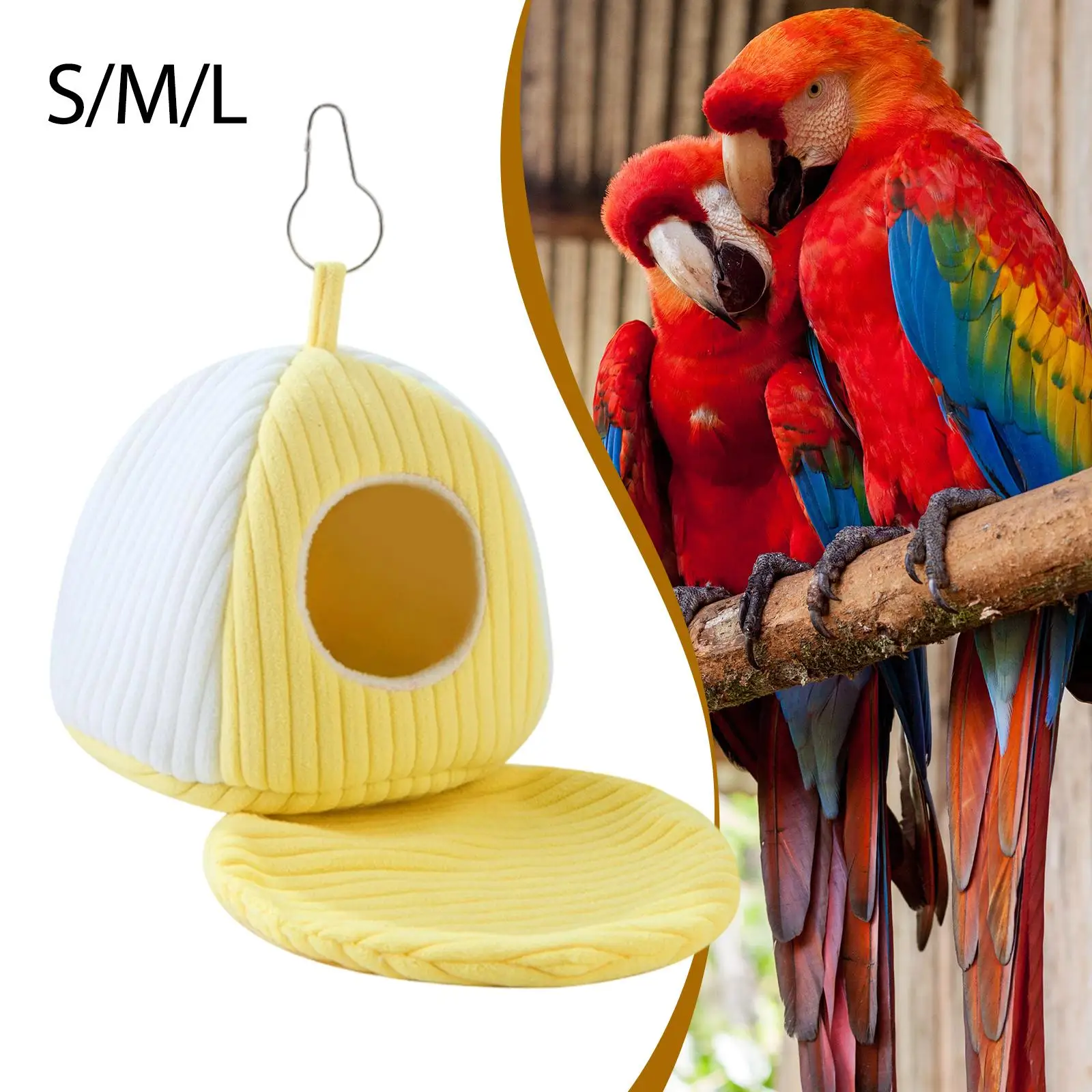

Bird Nest with Mat Comfortable Cage Bedding Convenient Bird Bed for Cage Parrot Nest House for Conure Budgerigar Winter Macaw