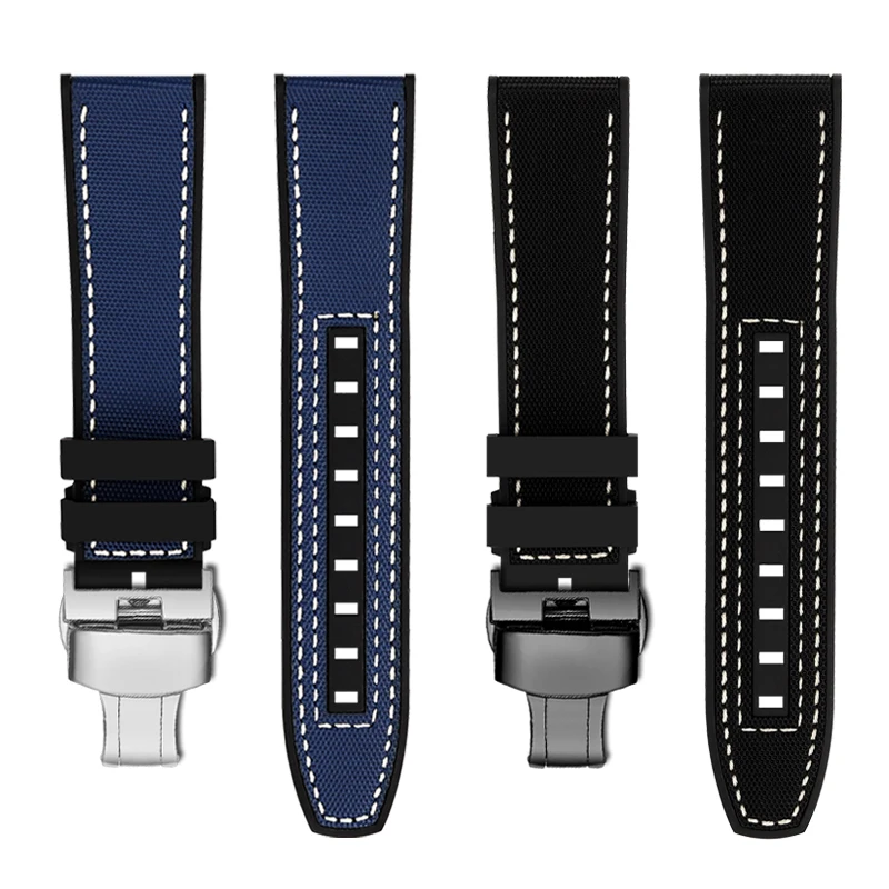 Aangepast Aan De Tissot T125 Speed Seagull Ocean Star Serie Hoge Kwaliteit Nylon Patroon Rubber Horlogeband 22Mm