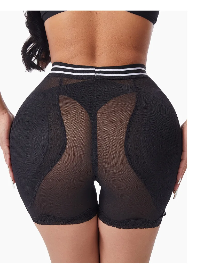 Body Shaper Women Shapewear Panties Removable Hip Pads Breathable Mesh Lace Hem Butt Lifting Underwear Daily Office Wear