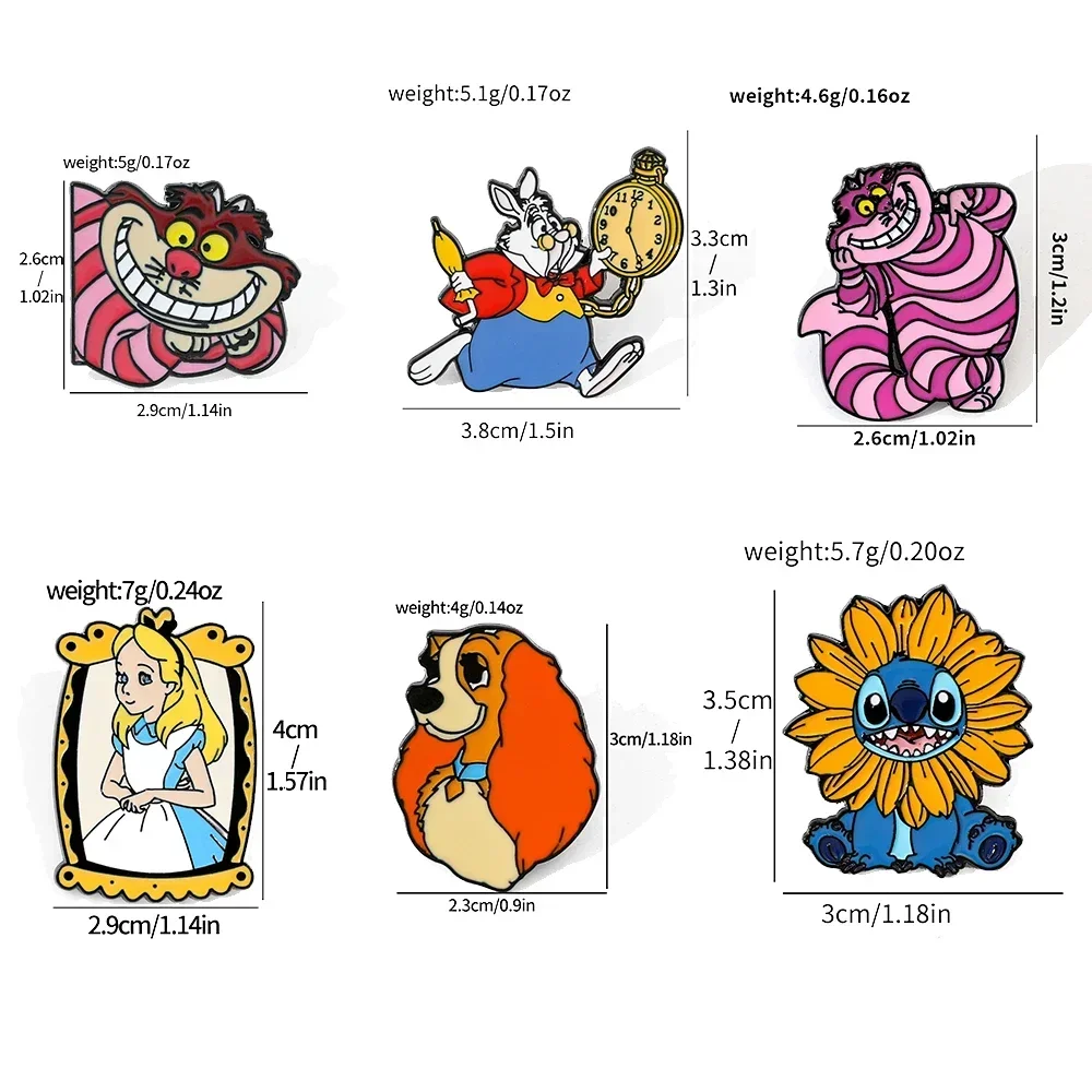 8/16 قطعة شخصية لطيف الإبداع بروش غرزة رقاقة وديل المينا دبوس شارة معدنية مجوهرات على ظهره الملابس والاكسسوارات هدية