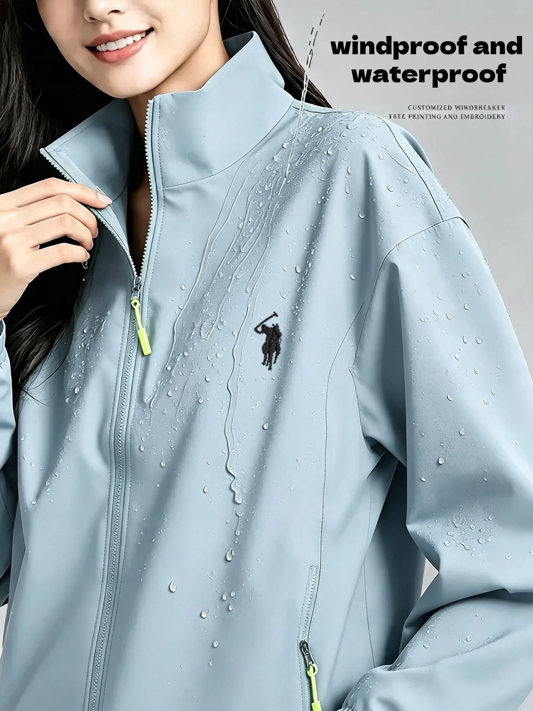 2026new high-end brand men's women's long sleeve zipper jacket autumn fashion exquisite Embroidery waterproof wear-resistant top