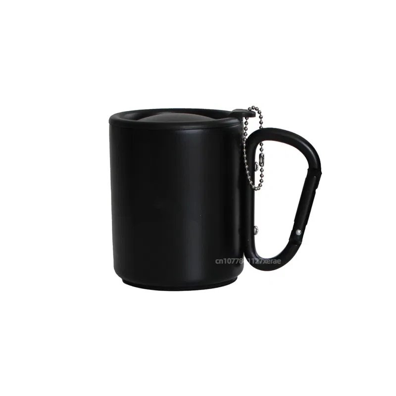 

Двухслойная чашка из нержавеющей стали 304, защита от ожогов и теплоизоляции, приготовление кофе и чая, подвесная чашка для скалолазания