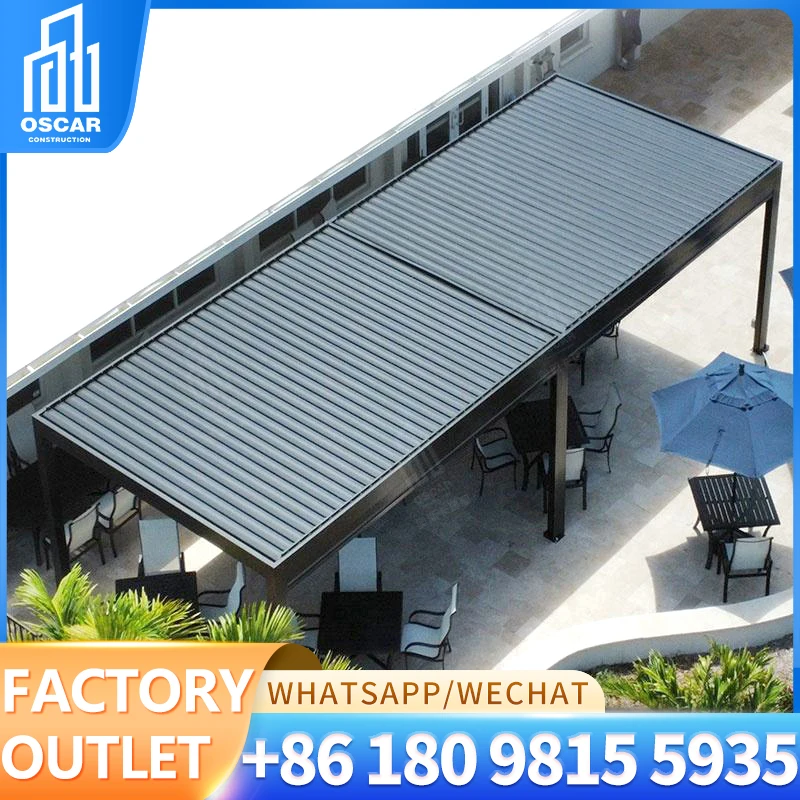 

Waterproof Motorized Bioclimatic luxury aluminum pergola gazebo 3x4 Outdoor Aluminum Pergola With Adjustable Roof Louver