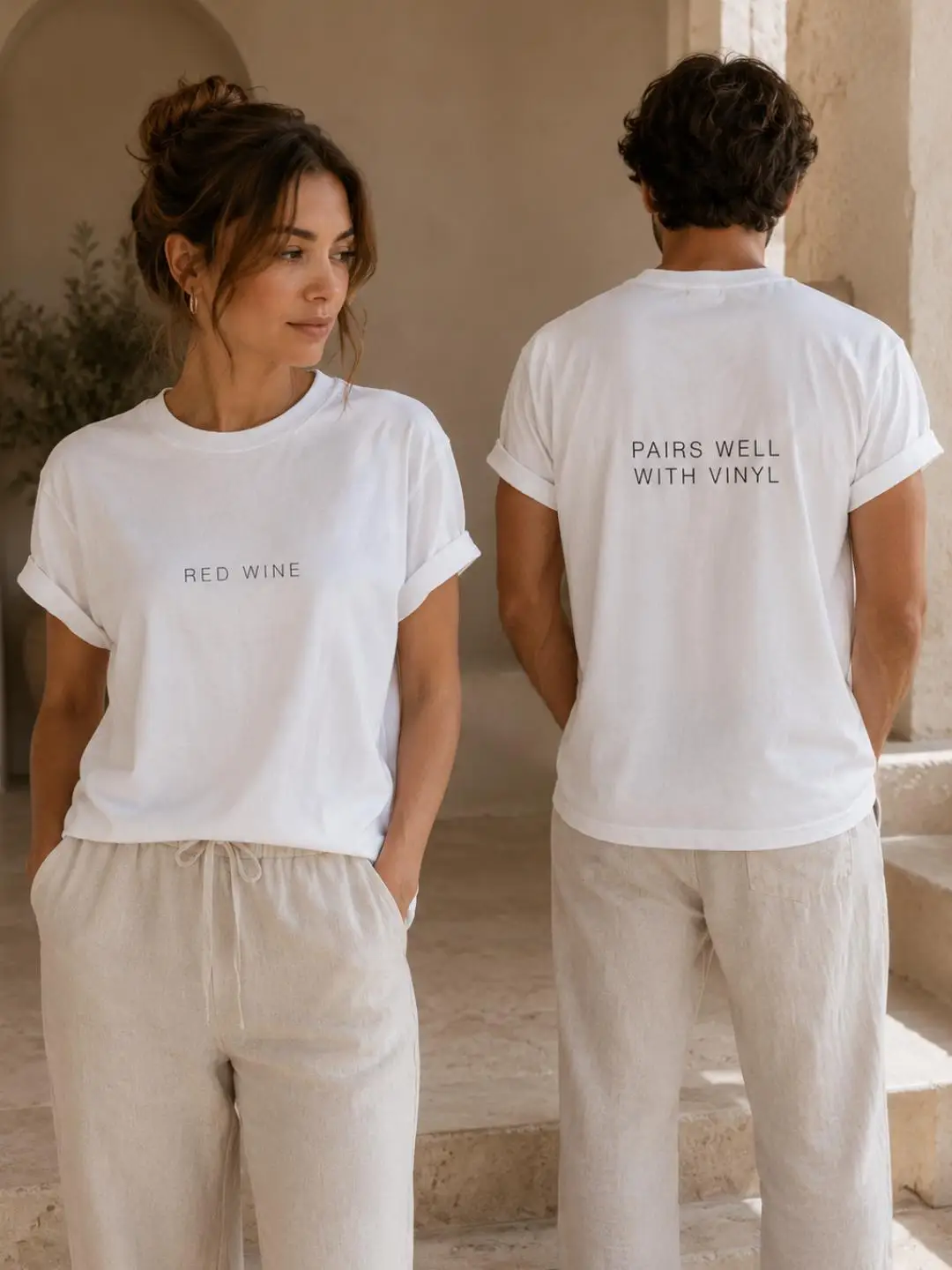 Relaxed and Fashionable Loose-fitting Comfortable Top, RED WINE - Offline Mode Pattern T-shirt, Suitable for Both Men and Women