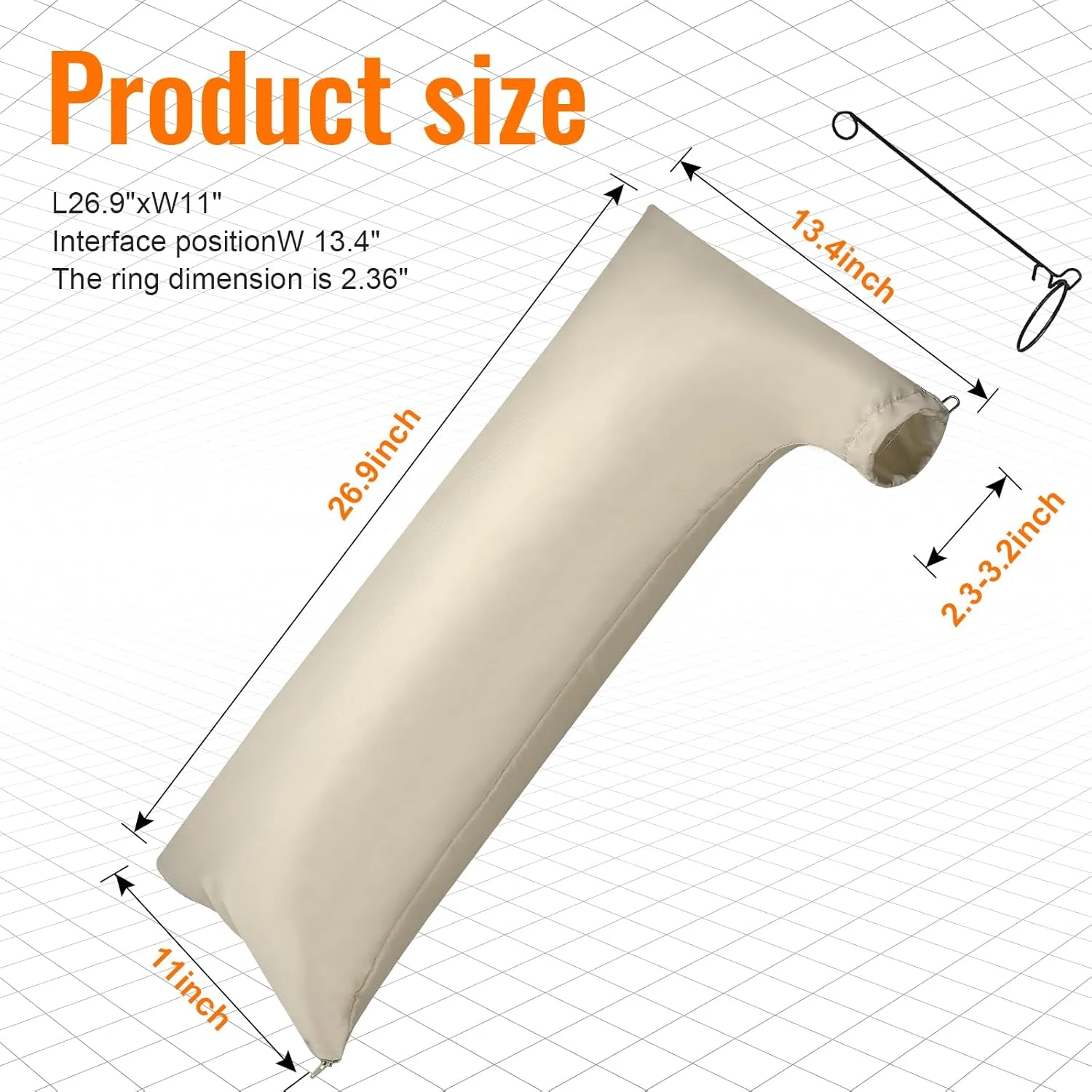Extra Large Table Saw Dust Collection Bag Fits 10 Inch Table Saws with 2.5 Inch Dust Port Beige Fabric Wire Construction
