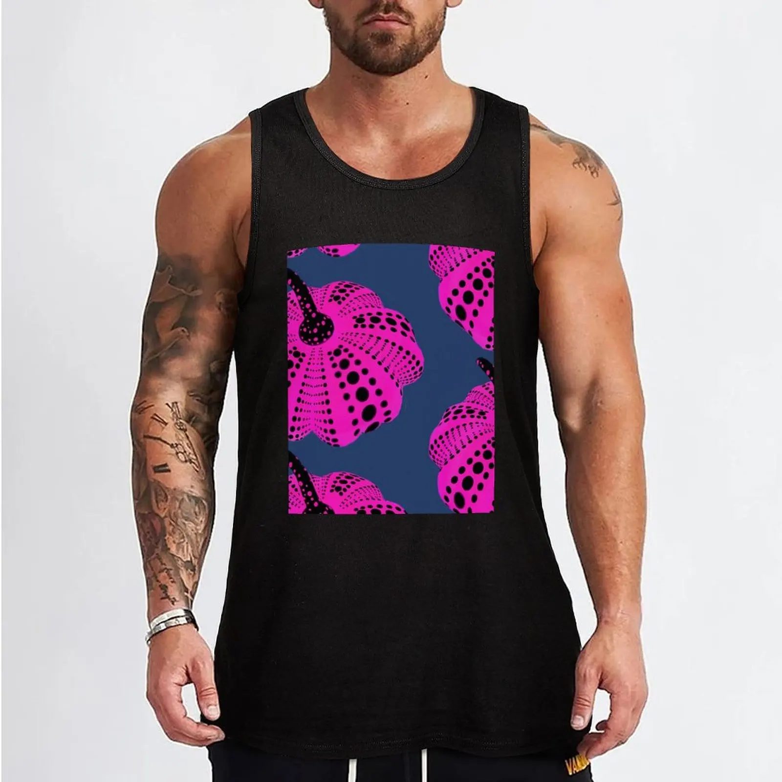 Polka Dot Pumpkin Tank Top Plain Color Sleeveless Shirt Casual Basic Tank Top