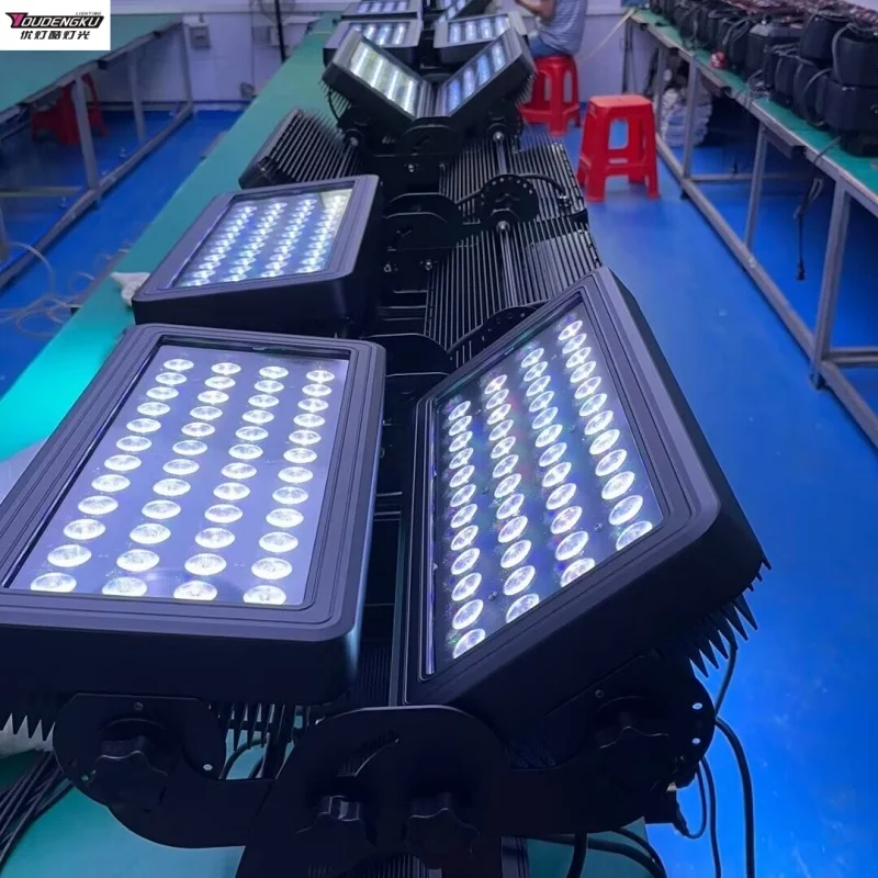 

1 piece 96x18w 6 in 1 rgbwa uv waterproof led city color ip65 lyre dmx led wall washer outdoor building light