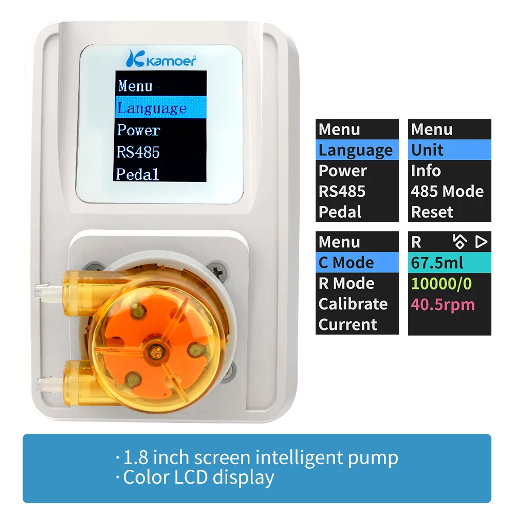 Kamoer M1-STP 24V Programmable High Precision Laboratory Experiment Viscous Fluid Peristaltic Pump Dosing Machine