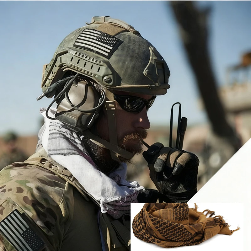 

Camouflage Special Forces Scarf Outdoor Shawl Tactical Cycling Mask Scarf Lightweight Fashion Hijab Army Plaid Headscarf Unisex