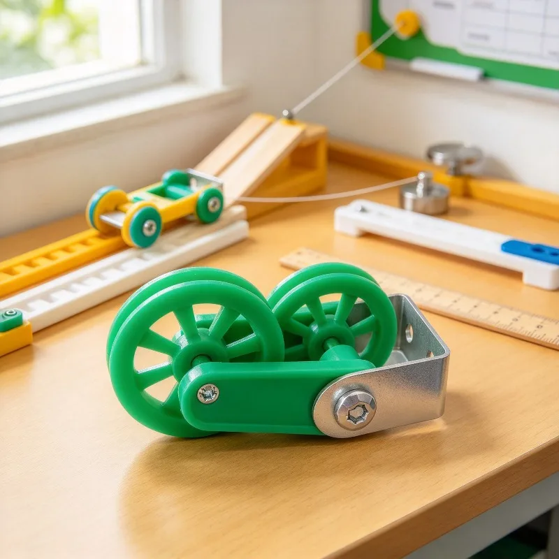 Fixed pulley support bracket specially matched with inclined plane cart for physics mechanics experiment