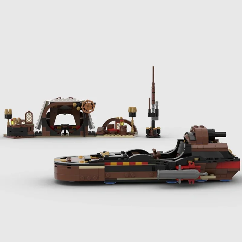 Technische Moc Ziegel Modell Boot Serie Piraten Land Speeder modulare Bausteine Geschenke Spielzeug für Kinder DIY Sets Montage