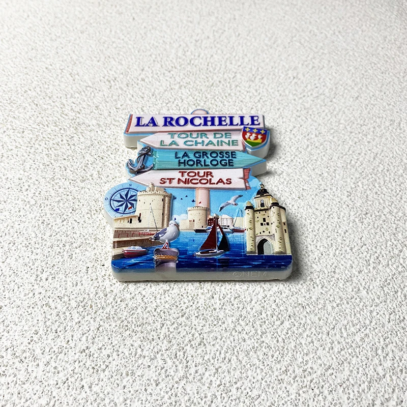 Harbour La Rochelle Tourist Souvenirs Home Decor Items Collection Arts and Crafts Instructions 3D Magnetic Refrigerator Magnets,