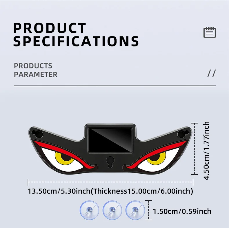 Solar Powered Car Neon Light Wireless Cool DEMON EYE Led Ambient Light Suction Cup USB Rechargeable Atmosphere Breathing Lamp image 5