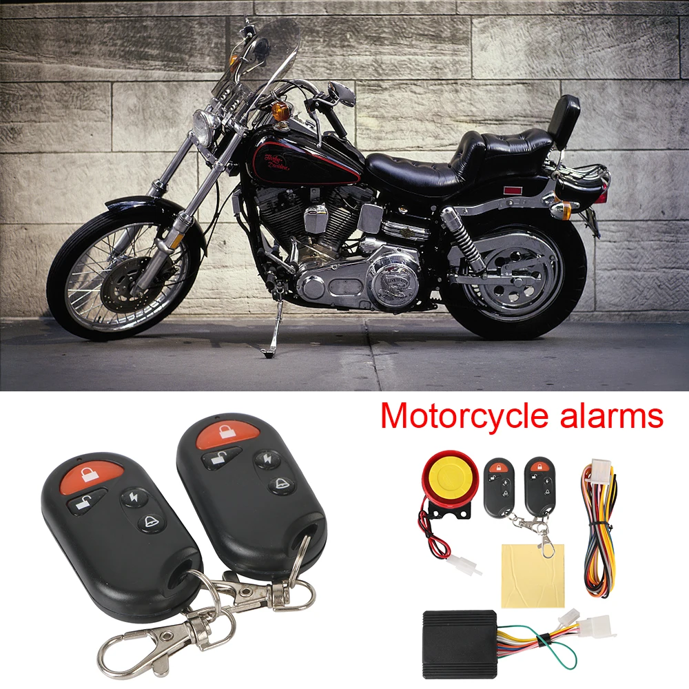 12V Key Shell Engine Start Motorcycle Bike Security Alarm System 125db 1Set Anti-theft Scooter Speaker Remote Control