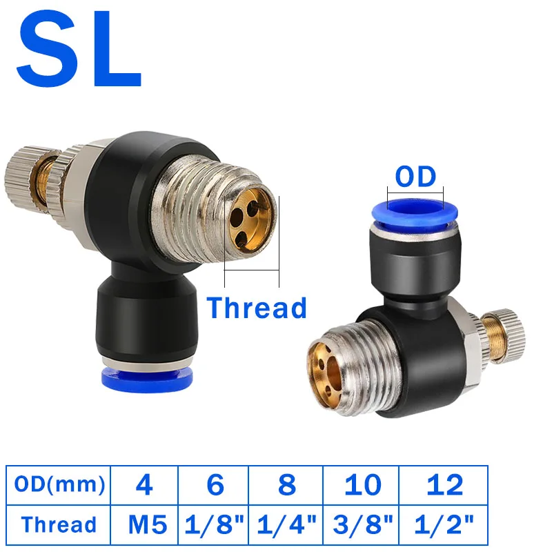 20/50/100pcs SL 4 6 8 10 12mm Fast connection Pneumatic Fitting M5 1/8